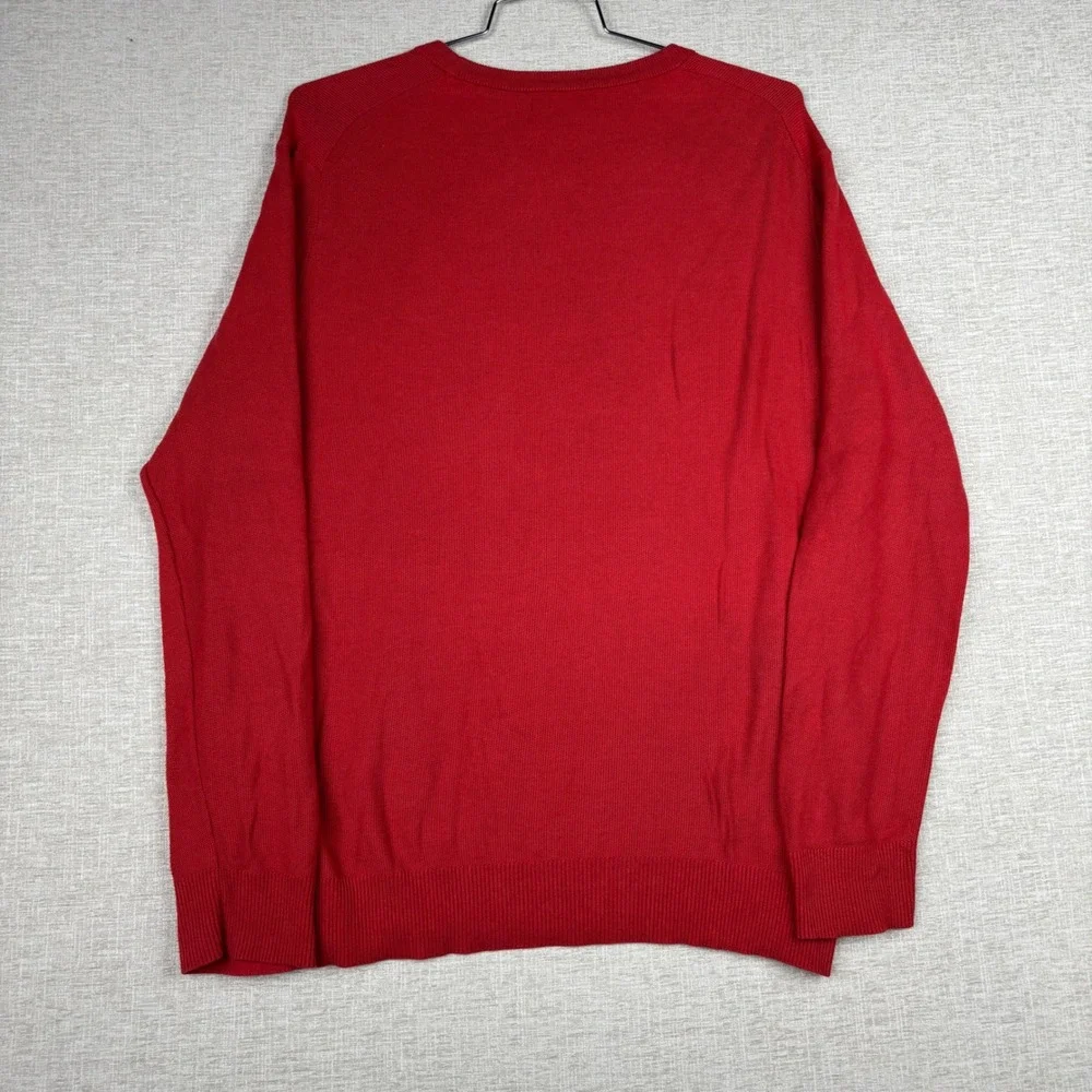 Banana Republic Mens XL Red Pima Cotton Crewneck Knit Sweater Pullover Classic